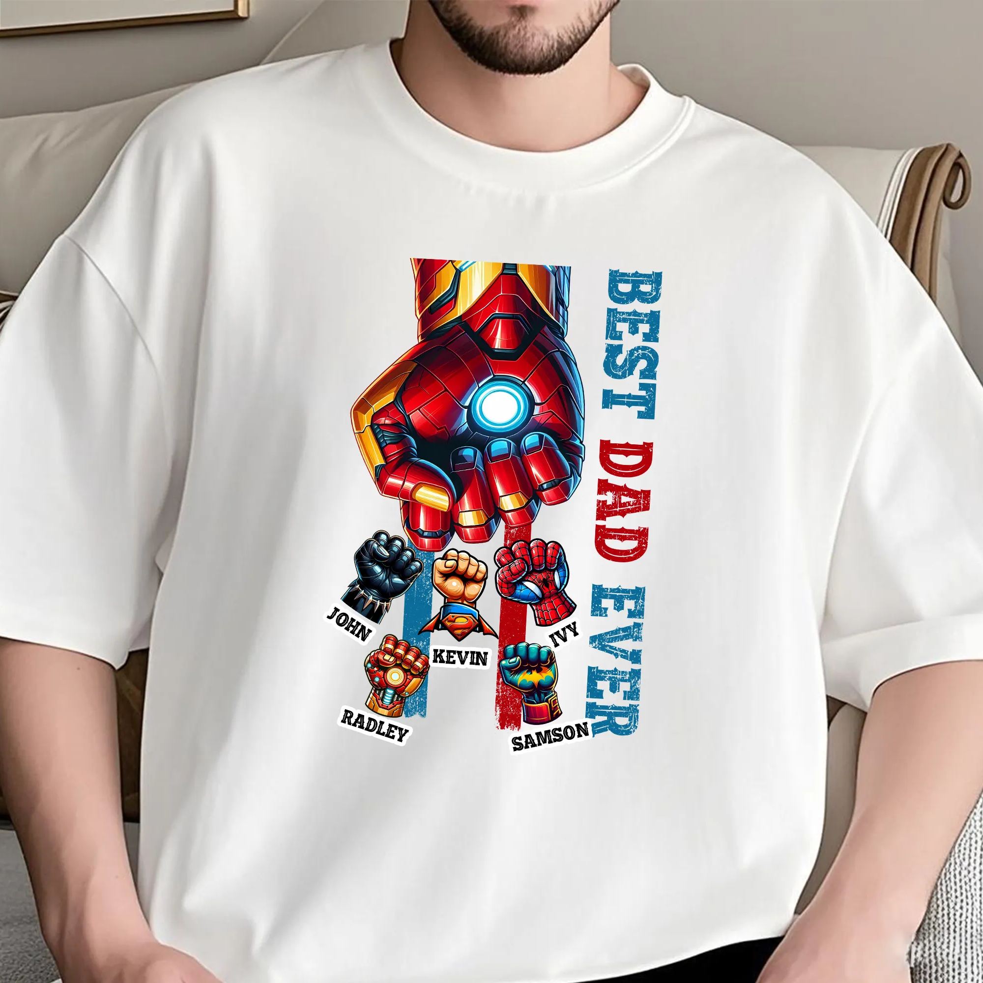 50% OFF🦸Custom Best Dad Ever T-shirt/Crewneck/Hoodie For Dad