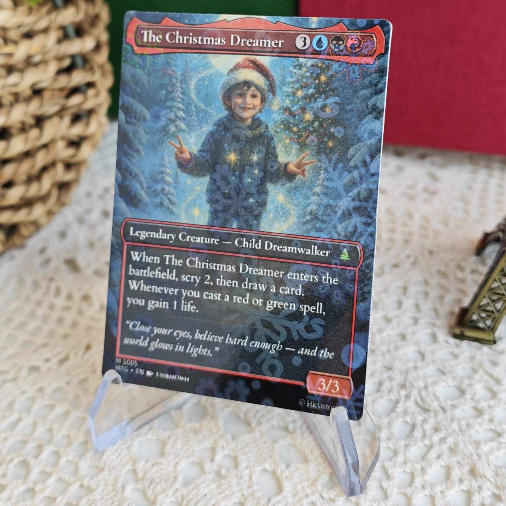 Custom Anime Kid Christmas MTG Magic TCG Card 