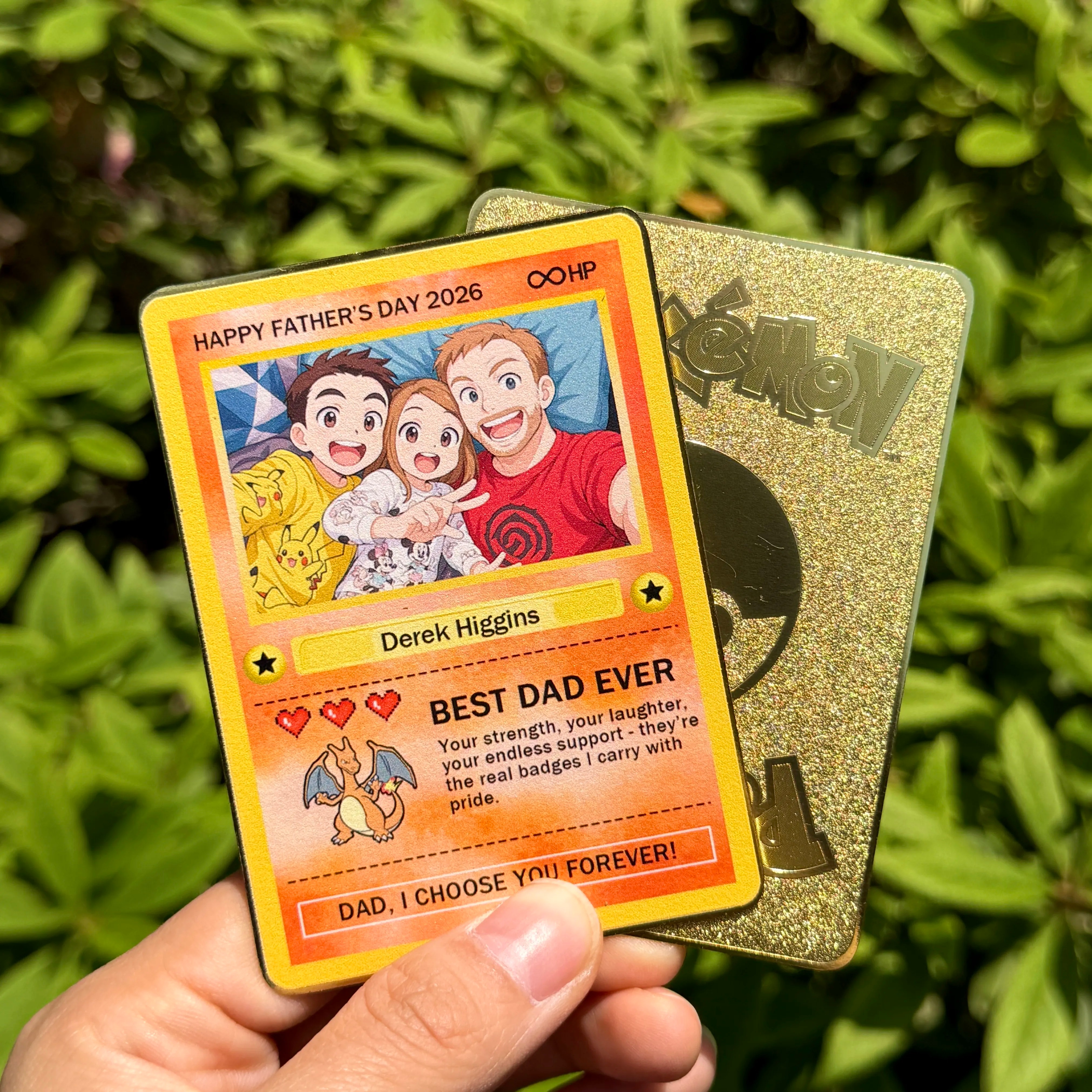 Custom Anime Photo "Best Dad Ever" Trading Card