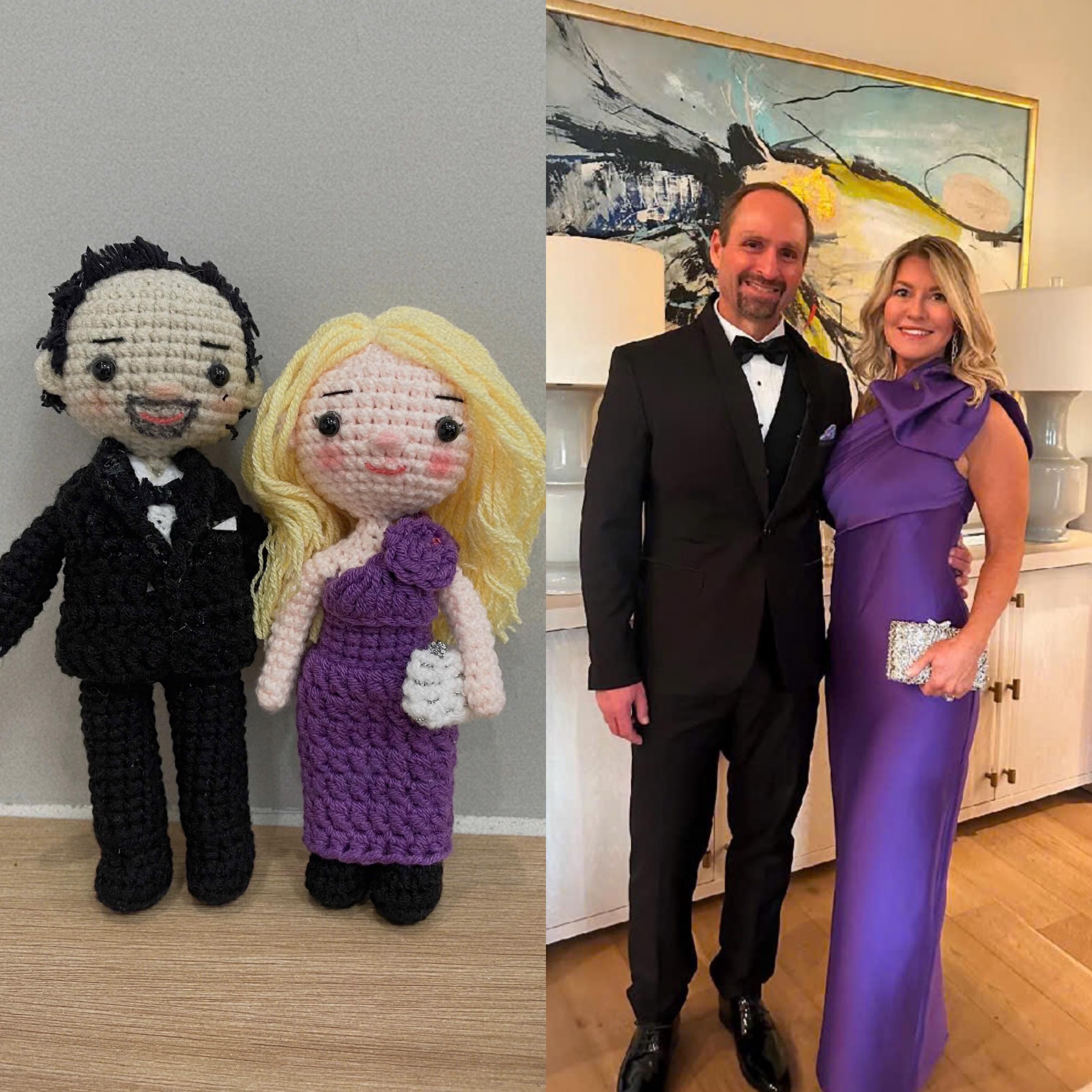 Custom  Mini  Crochet Couple Unique Handmade Figurines  Dolls