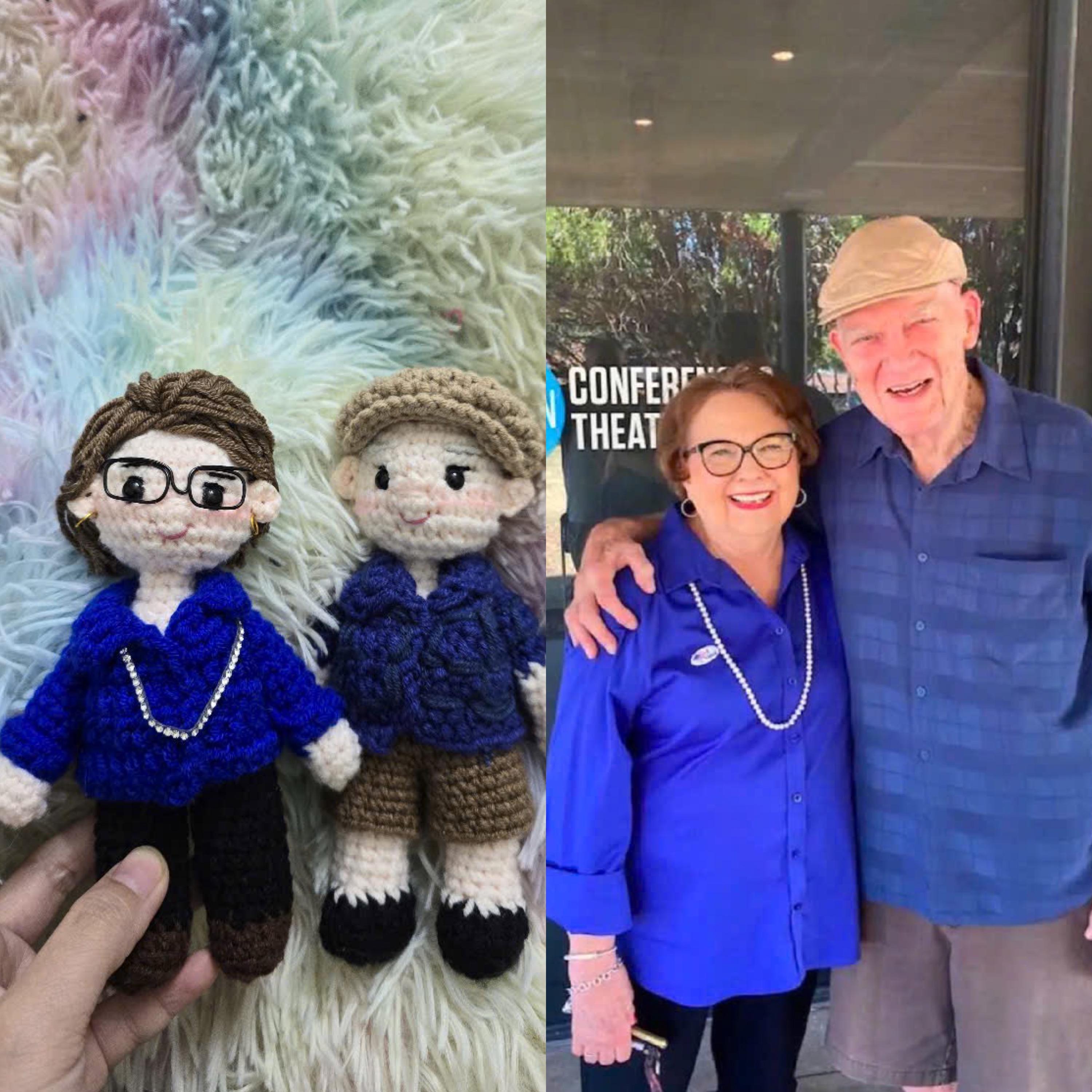 Custom  Mini  Crochet Couple Unique Handmade Figurines  Dolls