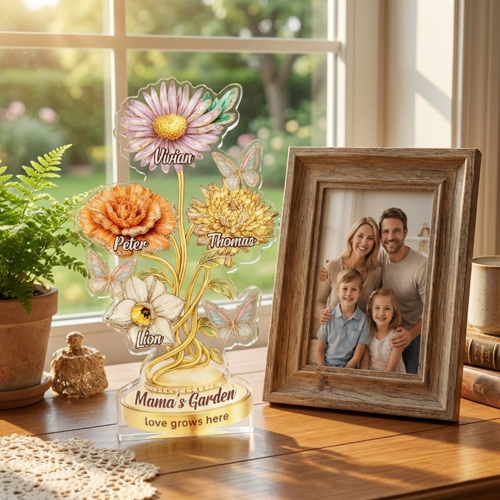 50%OFF⭐️Personalized Mom's Garden Birth Month Flower Acrylic Block Plaque