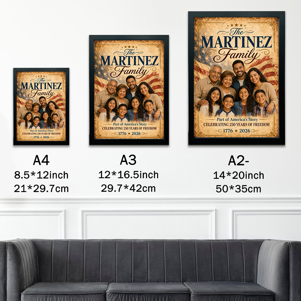 Custom 250th Years Family Photo Frame, Part of America's Story