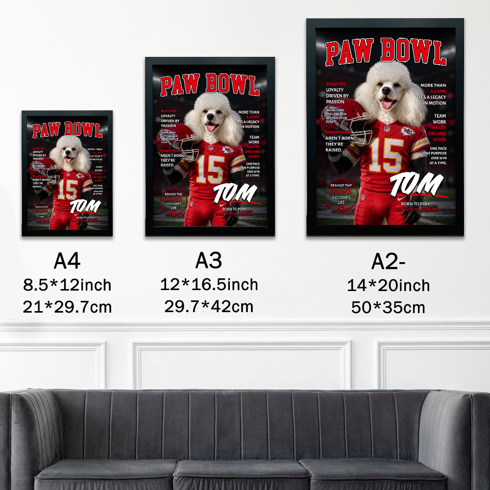 50%OFF🏈Custom PAW BOWL Pet Portrait American Football Frame