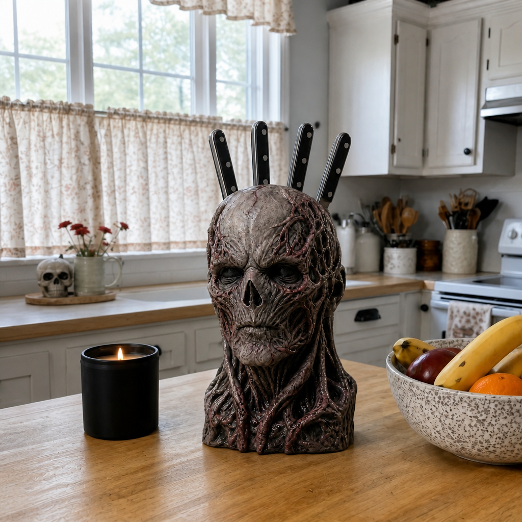 Horror Knife Holder Block Halloween Kitchen Decor