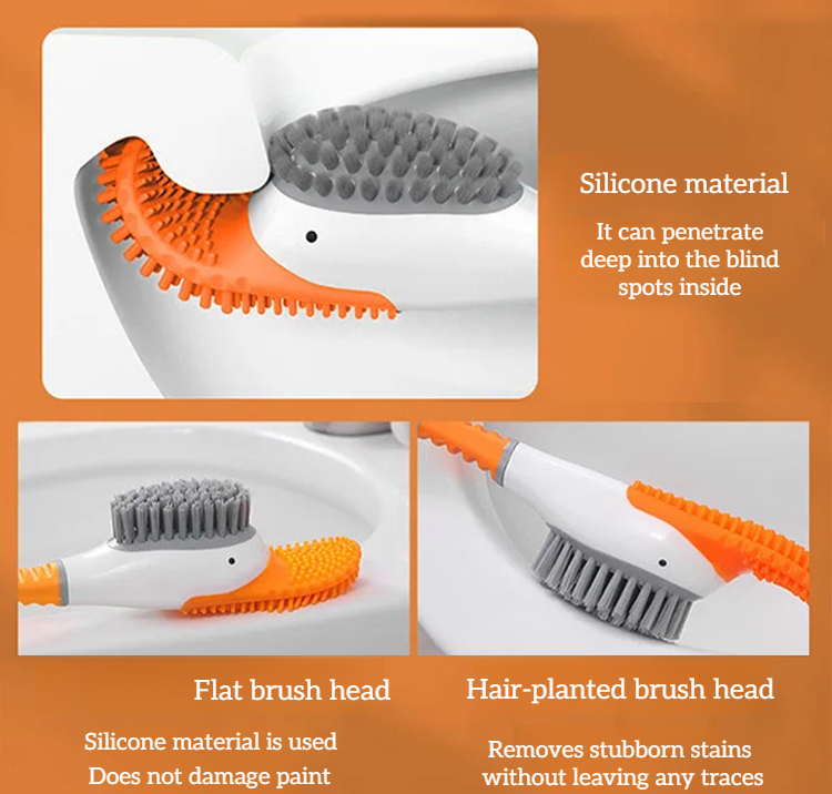 2-in-1 Wall-mounted Silicone Toilet Brush