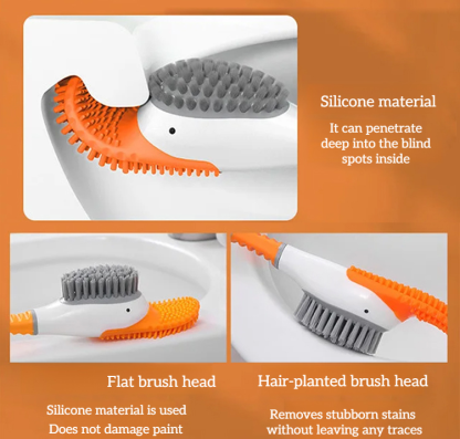 2-in-1 Wall-mounted Silicone Toilet Brush