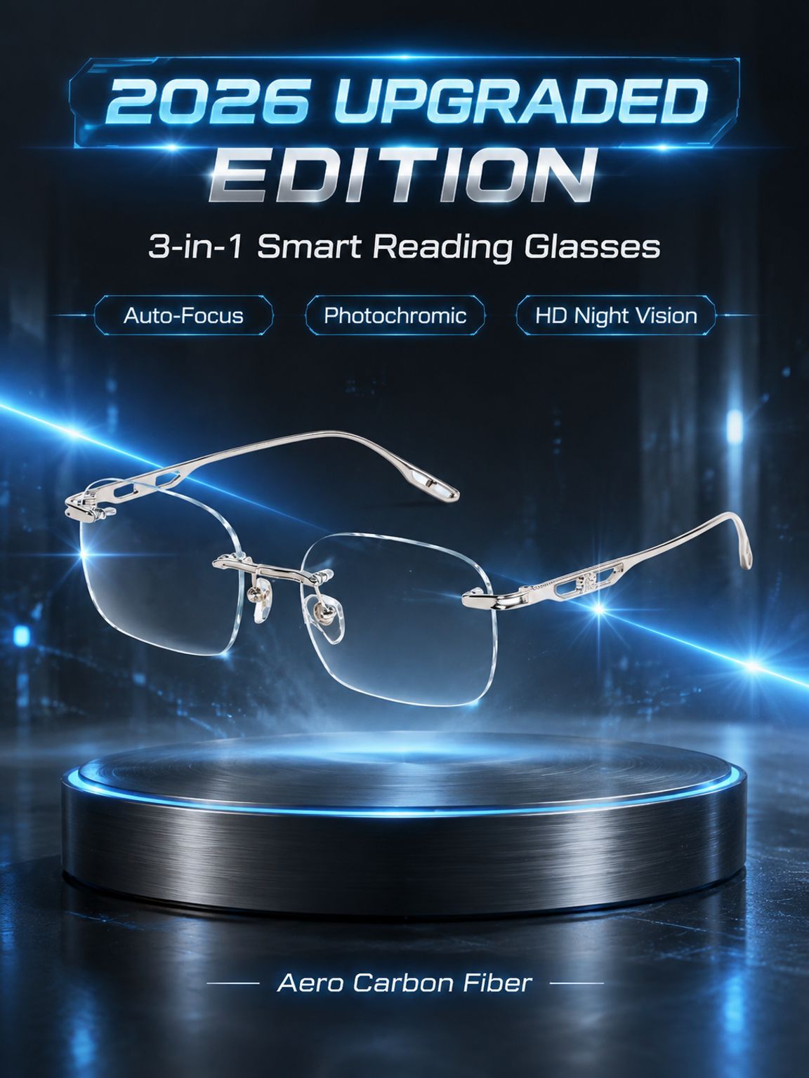 New color-changing zoom titanium alloy reading glasses