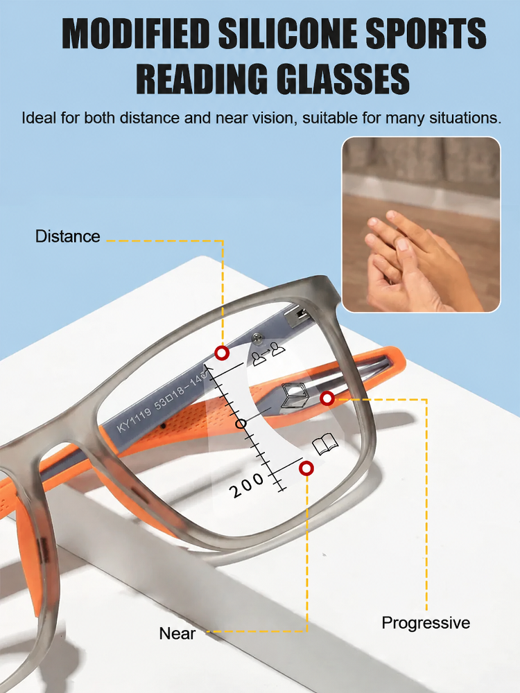[100% Money-Back Guarantee] Sports-Style 2-in-1 UV-Protective Photochromic Reading Glasses