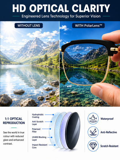 Ultra-clear cellular photochromic presbyopic glasses