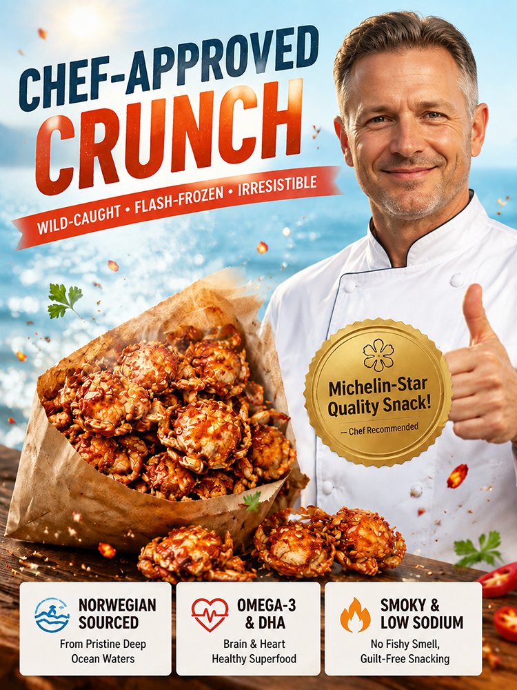[Freshly Caught Deep-Sea Crab with Plenty of Meat] Spicy  Crispy  Ready-to-Eat Baby Crabs 