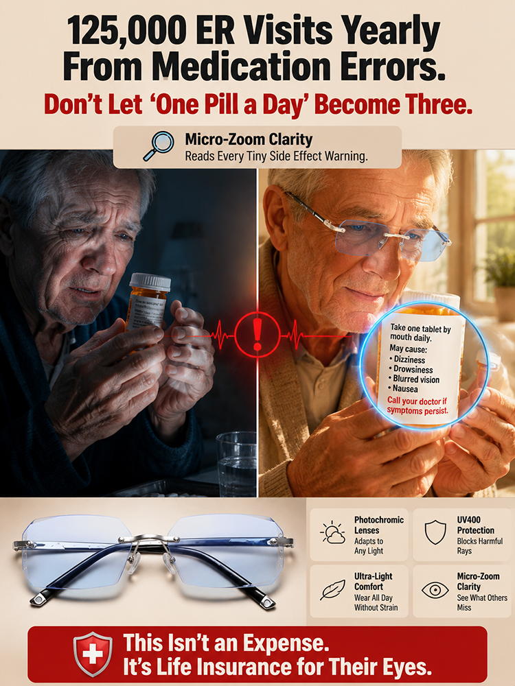 [Designed by an Italian Designer] Frameless Blue Light-Blocking Photochromic Reading Glasses
