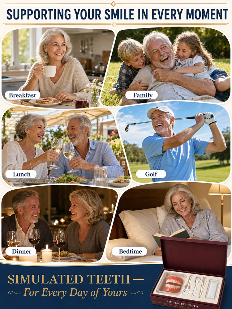 [Quickly Restore a Full Set of Missing Teeth] Premium Full-Mouth Denture Set