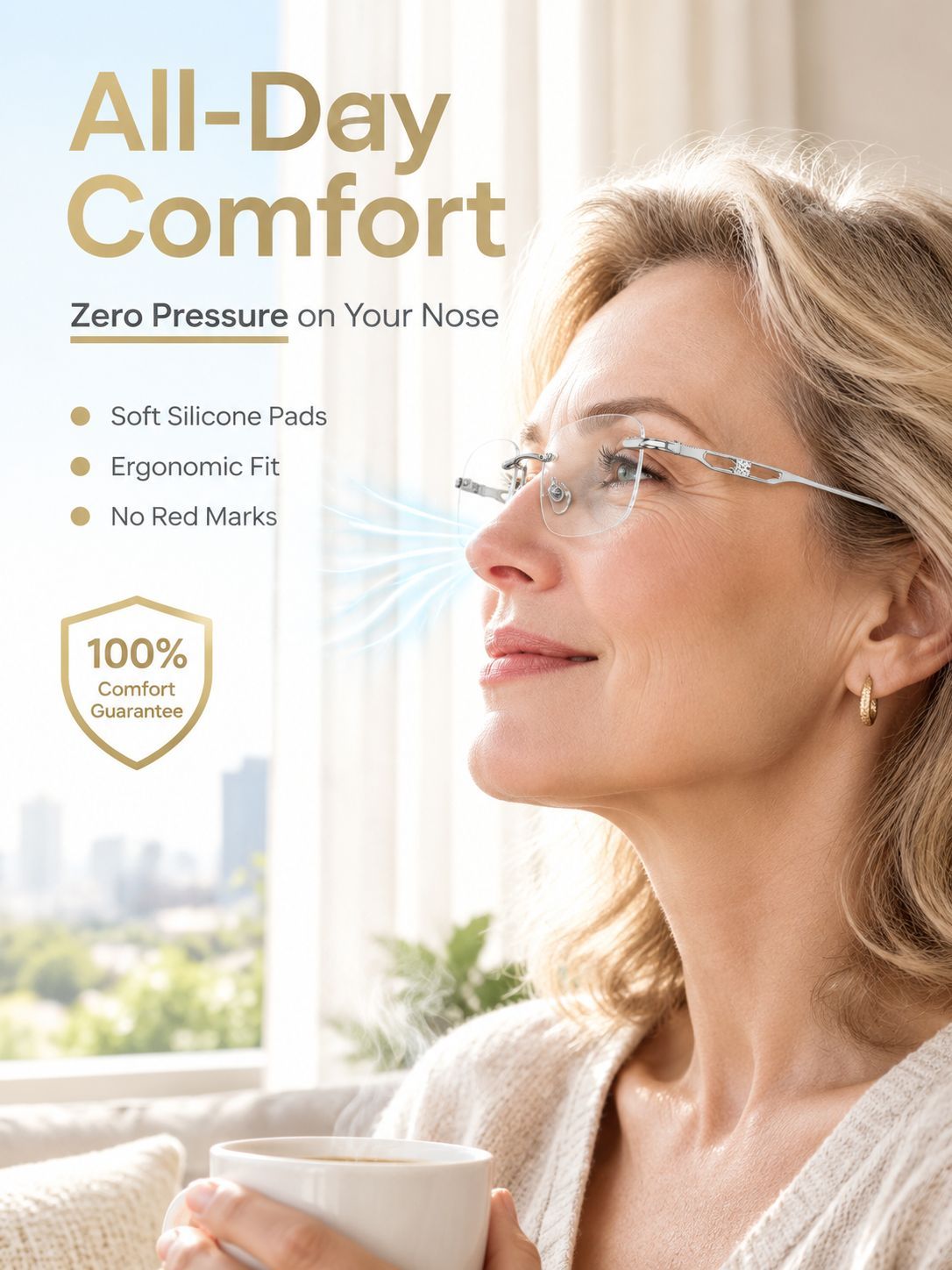 New color-changing zoom titanium alloy reading glasses