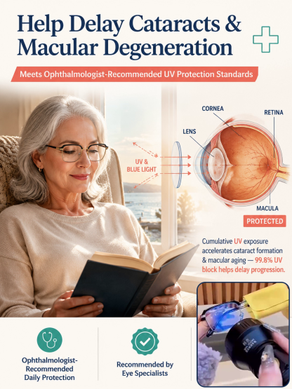 Ultra-clear cellular photochromic presbyopic glasses