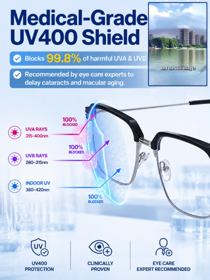 Ultra-clear cellular photochromic presbyopic glasses