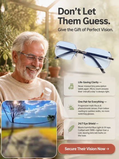 [Designed by an Italian Designer] Frameless Blue Light-Blocking Photochromic Reading Glasses