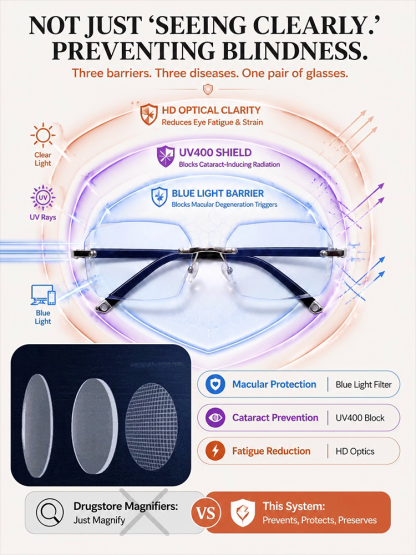 [Designed by an Italian Designer] Frameless Blue Light-Blocking Photochromic Reading Glasses