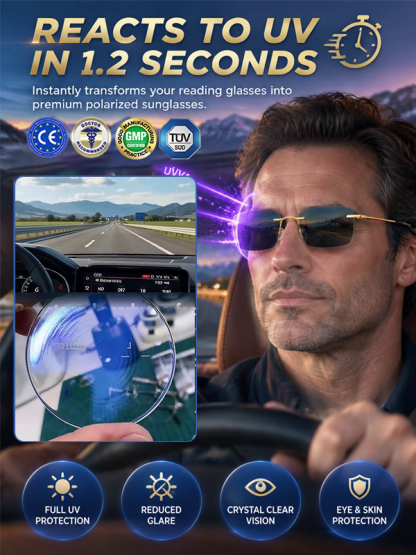 [Ultra-Lightweight and Barely Noticeable] Medical-Grade Pure Titanium Photochromic Reading Glasses