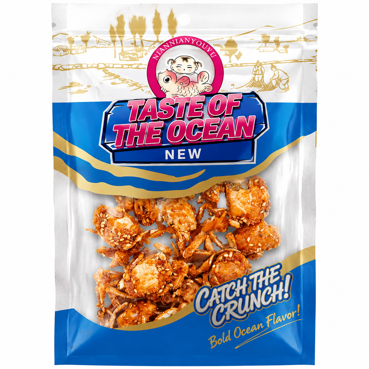 [Freshly Caught Deep-Sea Crab with Plenty of Meat] Spicy  Crispy  Ready-to-Eat Baby Crabs 