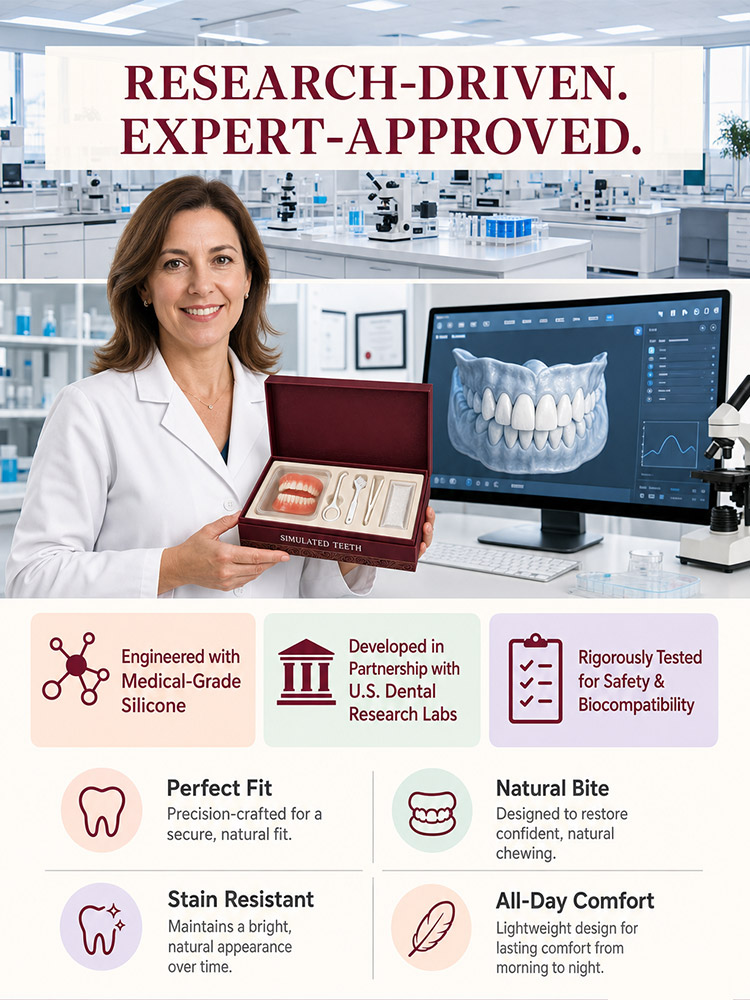 [Quickly Restore a Full Set of Missing Teeth] Premium Full-Mouth Denture Set