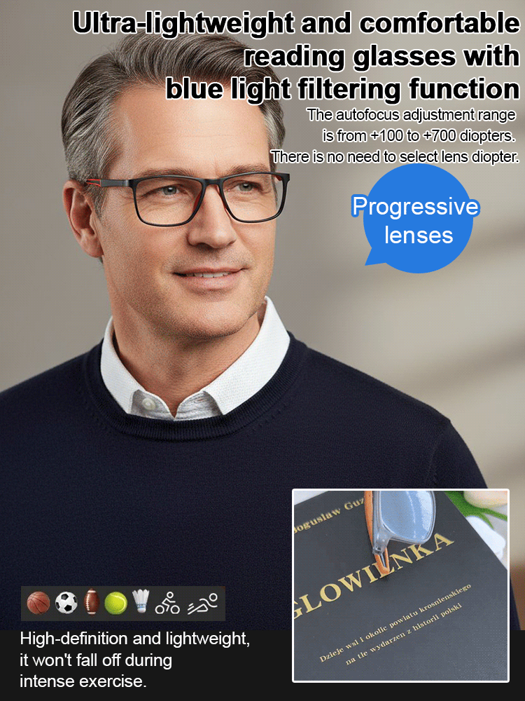 No eye exam needed • Lifetime use • Auto-focus from -10.00D-+10.00D — Multifocal sports glasses