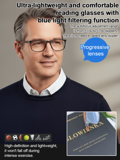 No eye exam needed • Lifetime use • Auto-focus from -10.00D-+10.00D — Multifocal sports glasses