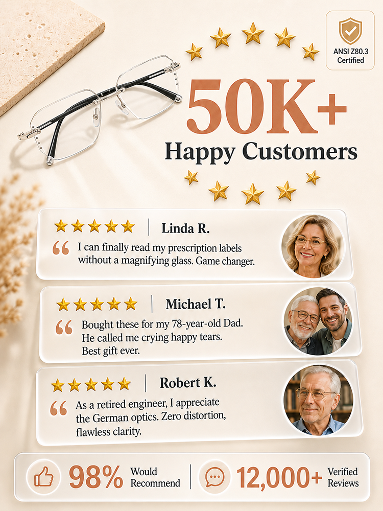 [Designed by an Italian Designer] Frameless Blue Light-Blocking Photochromic Reading Glasses