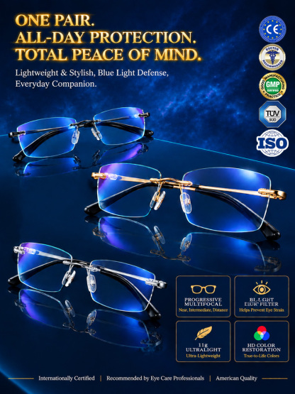 [Ultra-Lightweight and Barely Noticeable] Medical-Grade Pure Titanium Photochromic Reading Glasses