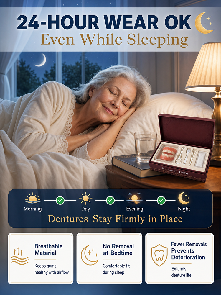 [Quickly Restore a Full Set of Missing Teeth] Premium Full-Mouth Denture Set
