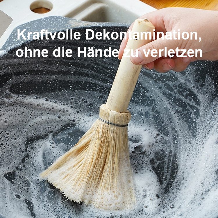 Natürliche Kokosnusspalme Langer Griff Topf Waschbürste