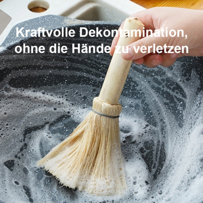 Natürliche Kokosnusspalme Langer Griff Topf Waschbürste