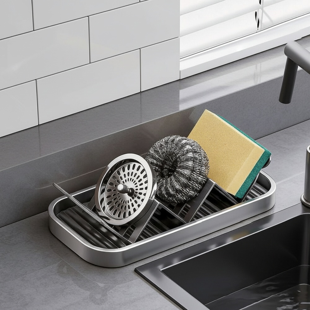 Rust-resistant stainless steel soap organizer for home use