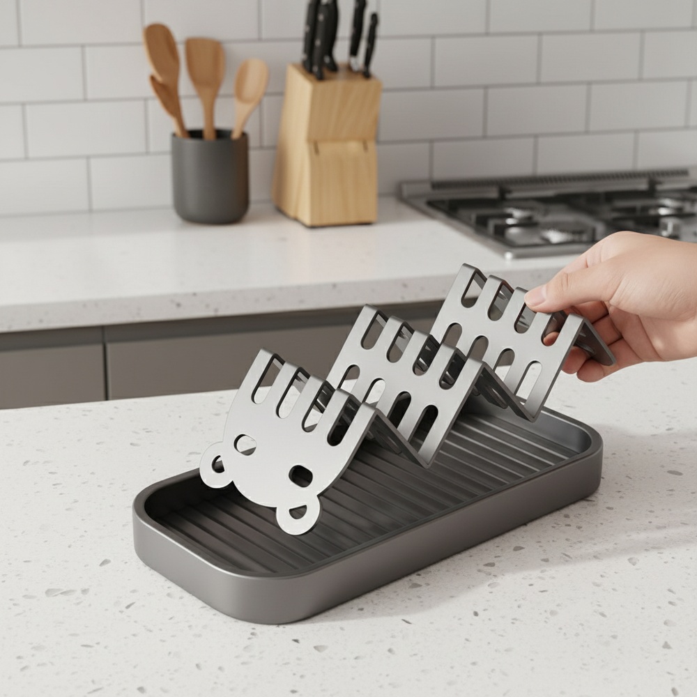 Easy-to-clean stainless steel soap dish organizer