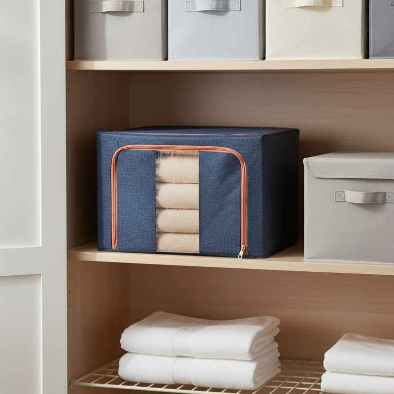Easy-fold household storage box