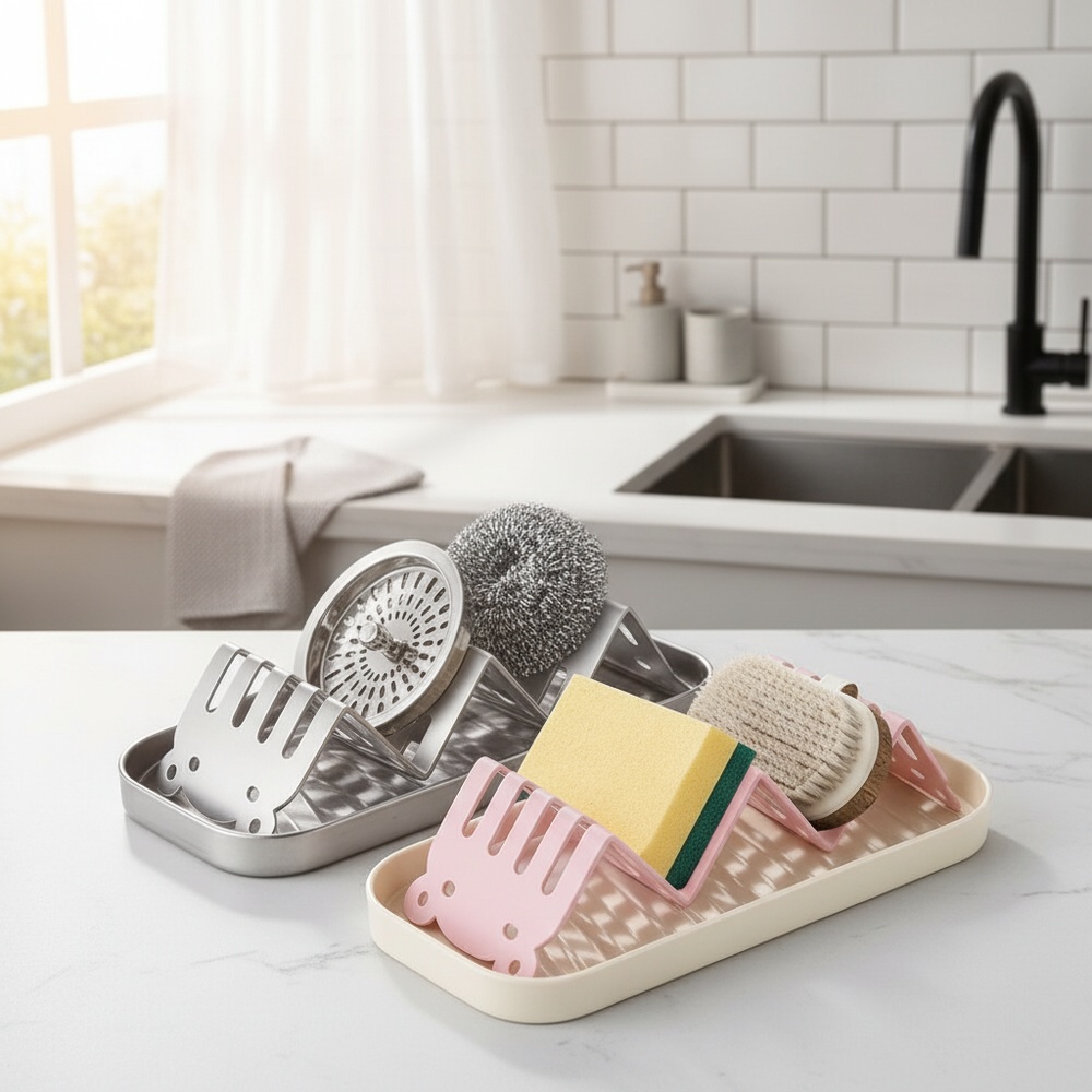Soap drainer tray preventing water buildup