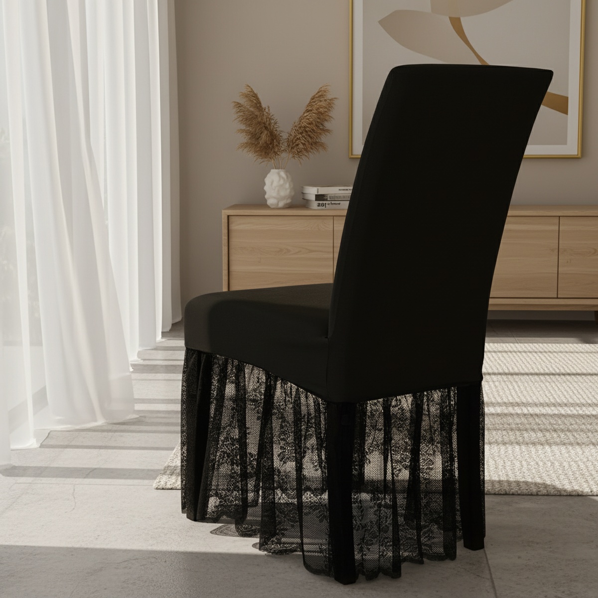 Elastic non-slip seat slipcover in modern living room