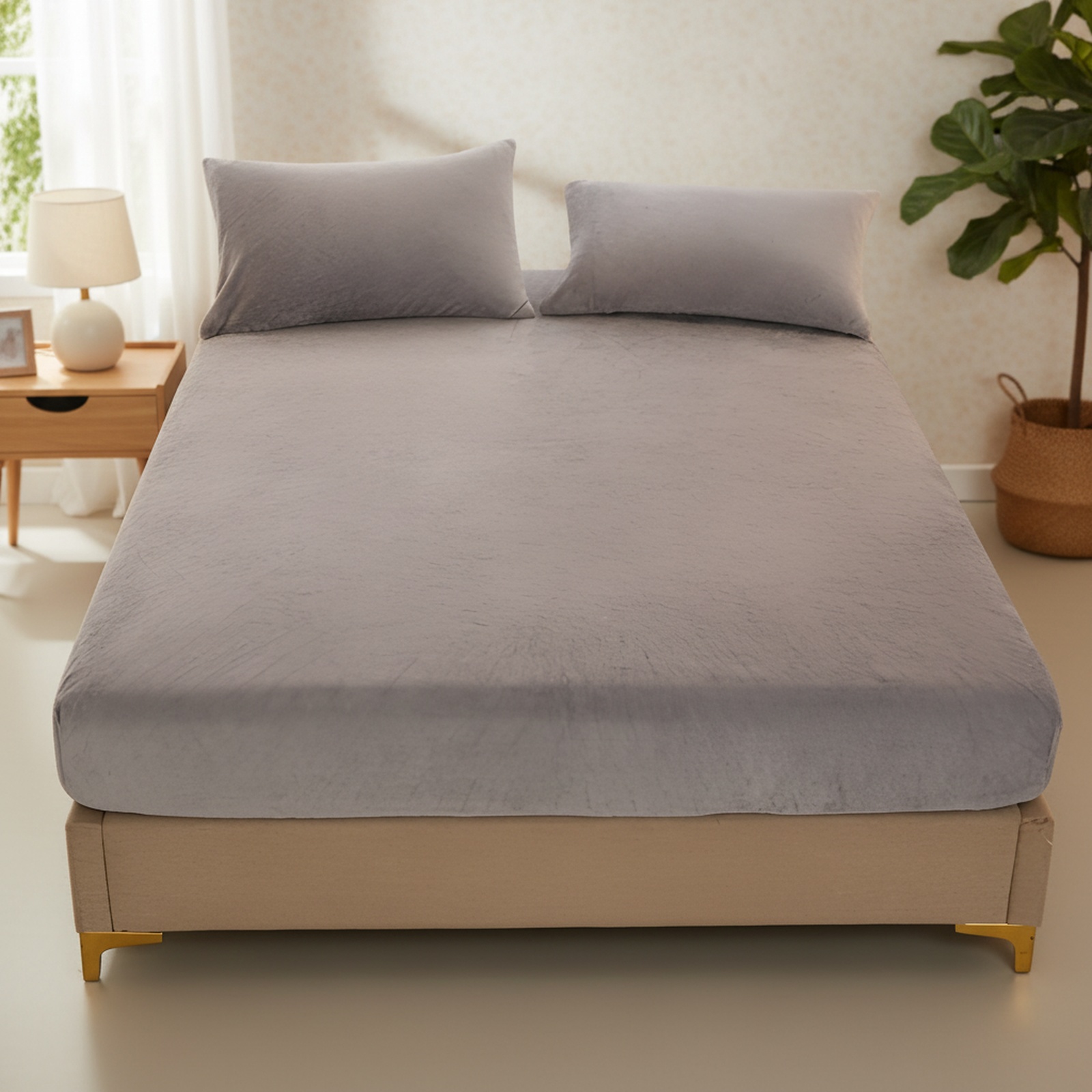 Warm milk fleece fitted sheet for babies