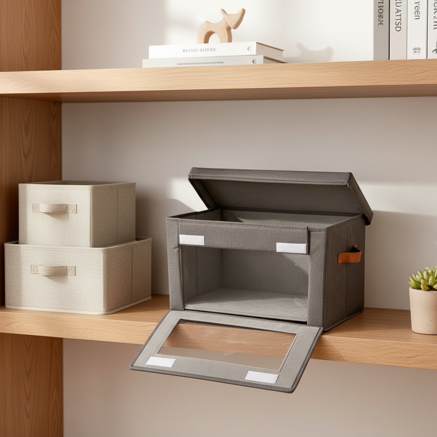 Collapsible fabric storage box for efficient clothing storage