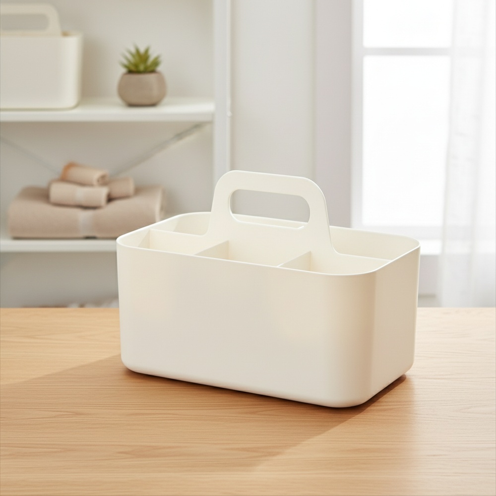 Thickened stackable desktop office storage box with compartments