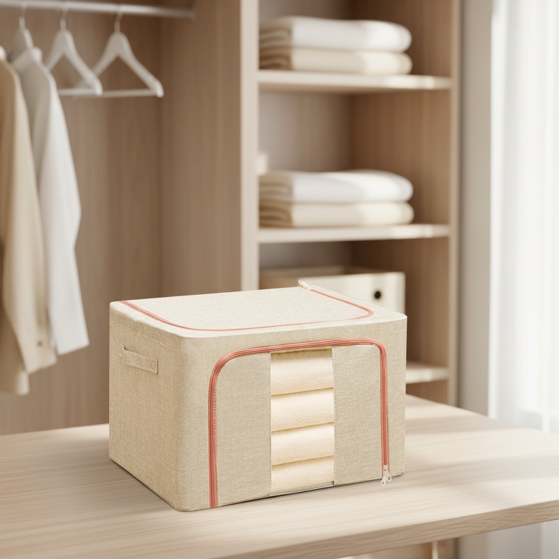 Collapsible storage box for clothes and toys