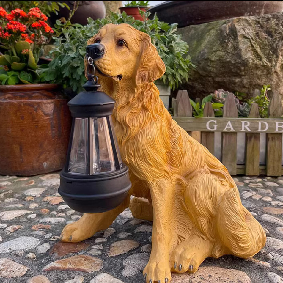 Puppy Statue Lantern Light Ornament