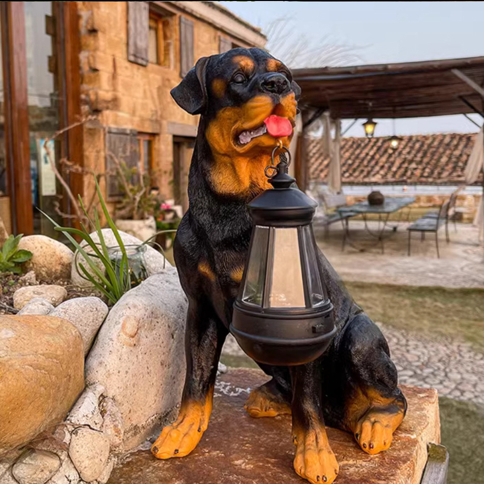 Puppy Statue Lantern Light Ornament