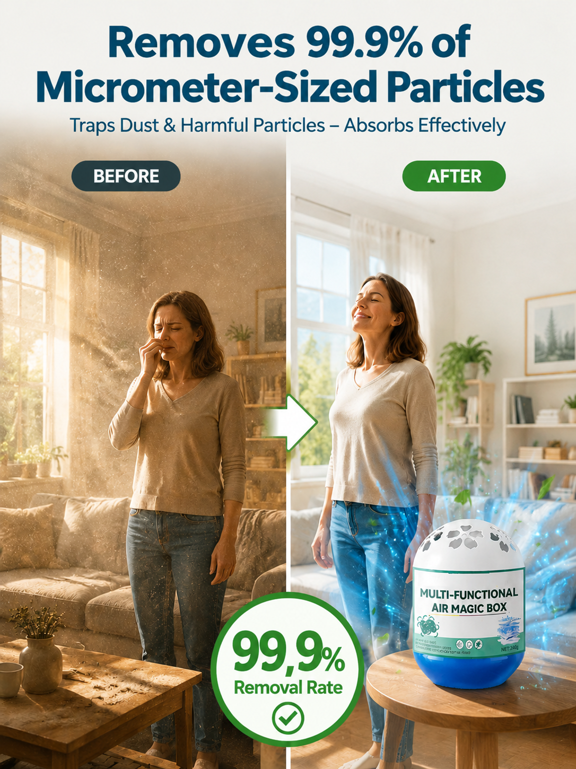 🗑️[Powerfully Removes 99.9% of Micron-Sized Dust] Dust Removal Magic Box