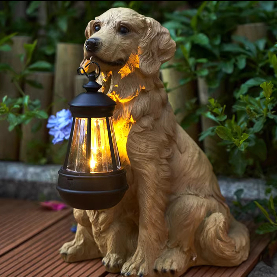 Puppy Statue Lantern Light Ornament