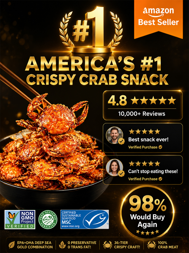 🦀[Freshly Caught Deep-Sea Crab with Plenty of Meat] Spicy Crispy Ready-to-Eat Baby Crabs