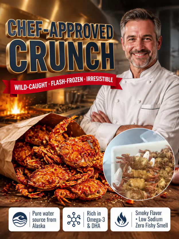 🦀[Freshly Caught Deep-Sea Crab with Plenty of Meat] Spicy Crispy Ready-to-Eat Baby Crabs