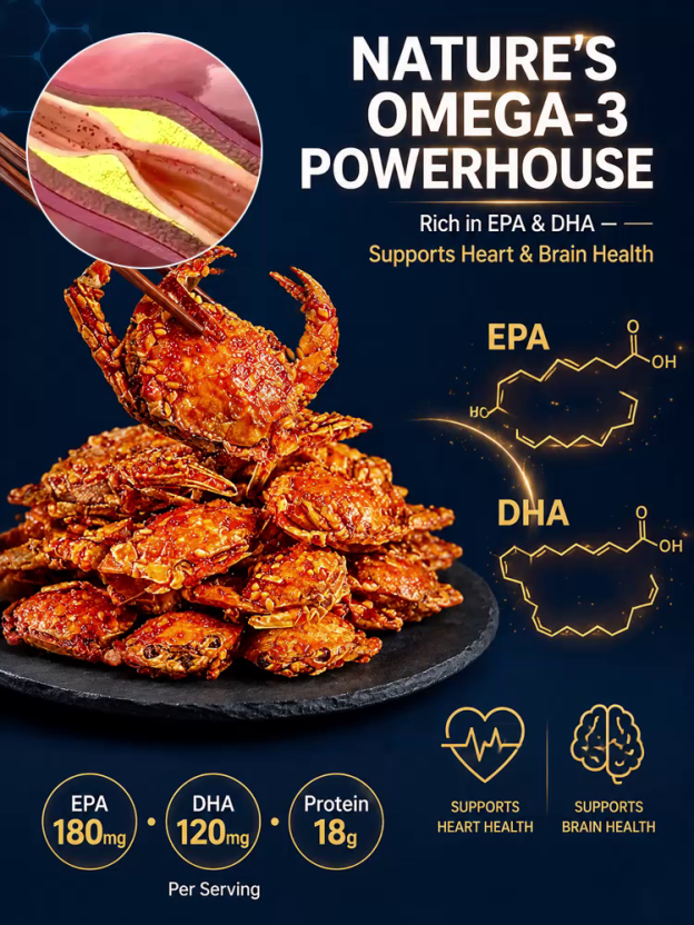 🦀[Freshly Caught Deep-Sea Crab with Plenty of Meat] Spicy Crispy Ready-to-Eat Baby Crabs