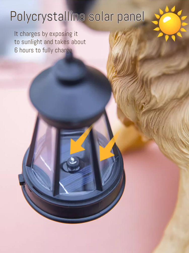 Puppy Statue Lantern Light Ornament