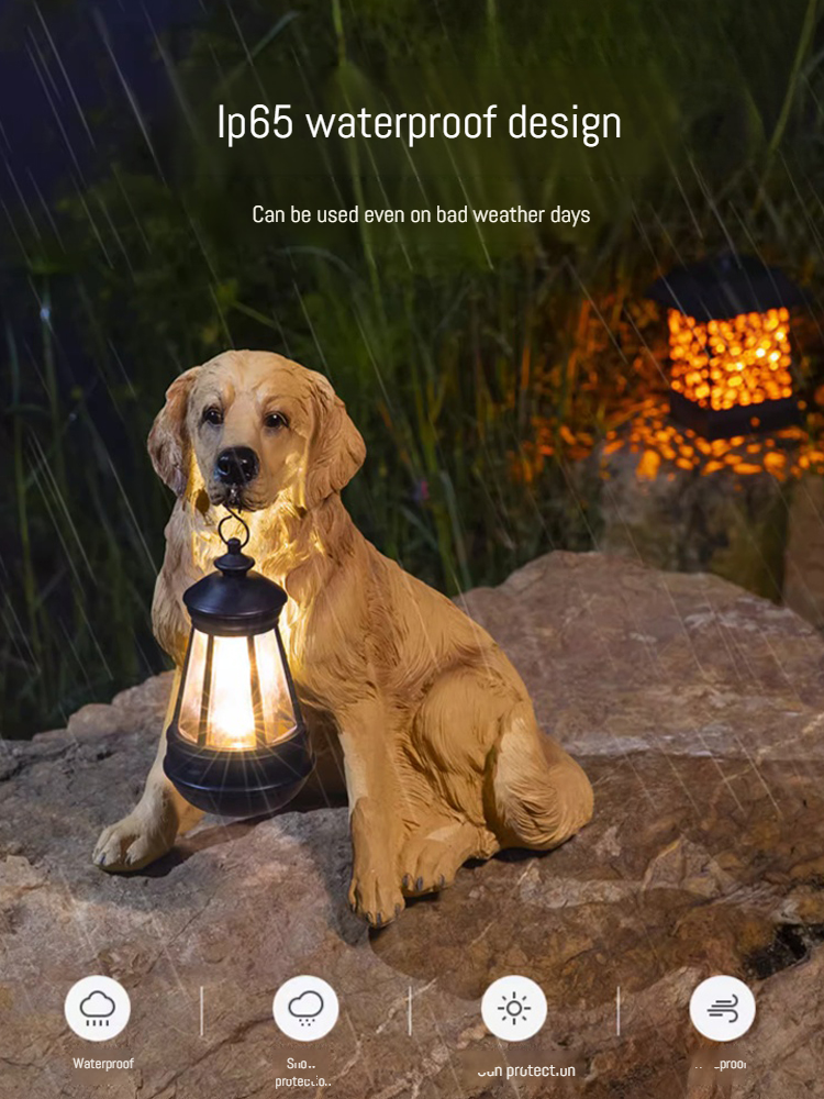 Puppy Statue Lantern Light Ornament